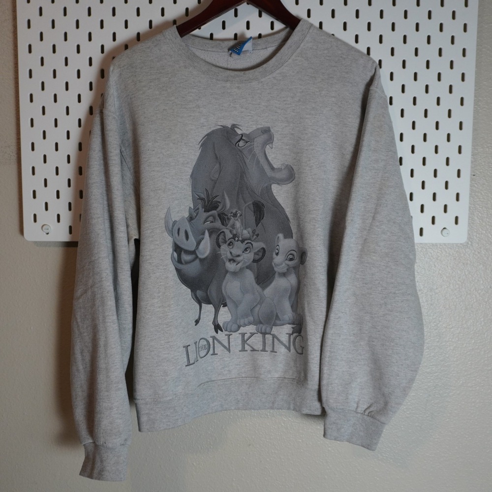 Vintage The Lion King Sweatshirt‎ Freeze Gray Crewneck 90s Cartoon Movie Medium